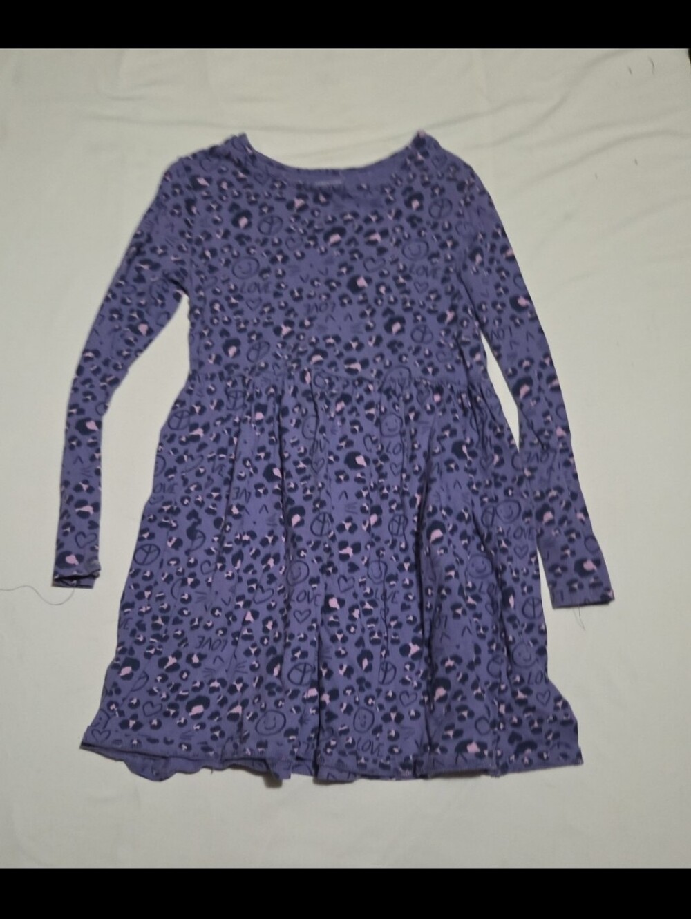 Jumping beans girls size 7 purple peace cat dress #25